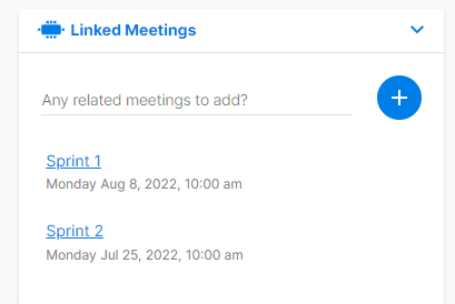 Sprint planning meeting agenda: Linked meetings on adam.ai