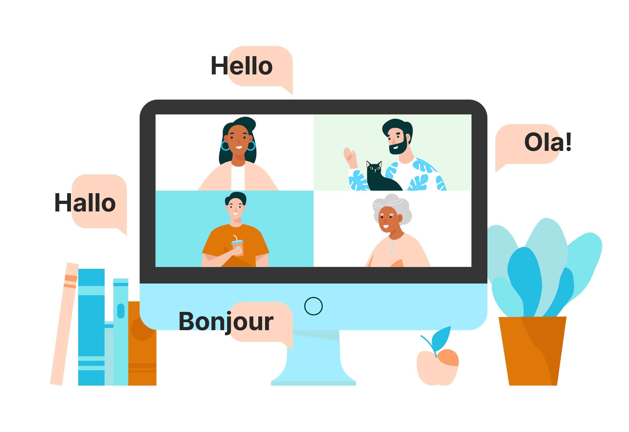online remote meetings in different locations