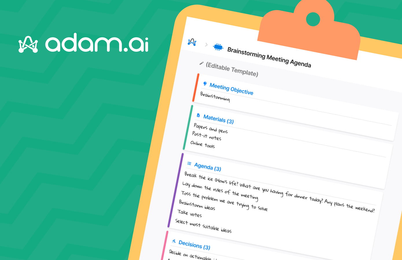 Brainstorming meeting agenda template featured image